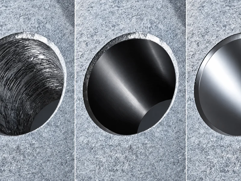 Trois surfaces de trous illustrant des états de surface visiblement différents.
