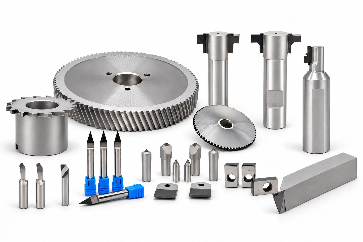 Custom-made cutting tools and diamond dressers, including circular cutters, brazed tools, PCD-tipped tools and form tools