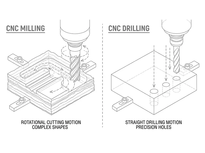 CNC Milling vs CNC Drilling