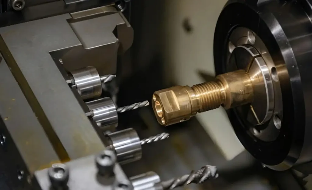 Multiple Tool Stations of Swiss Machining