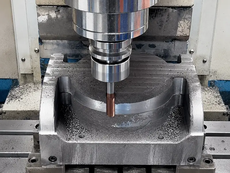 Cast iron milling with a carbide cutter on a CNC machining center