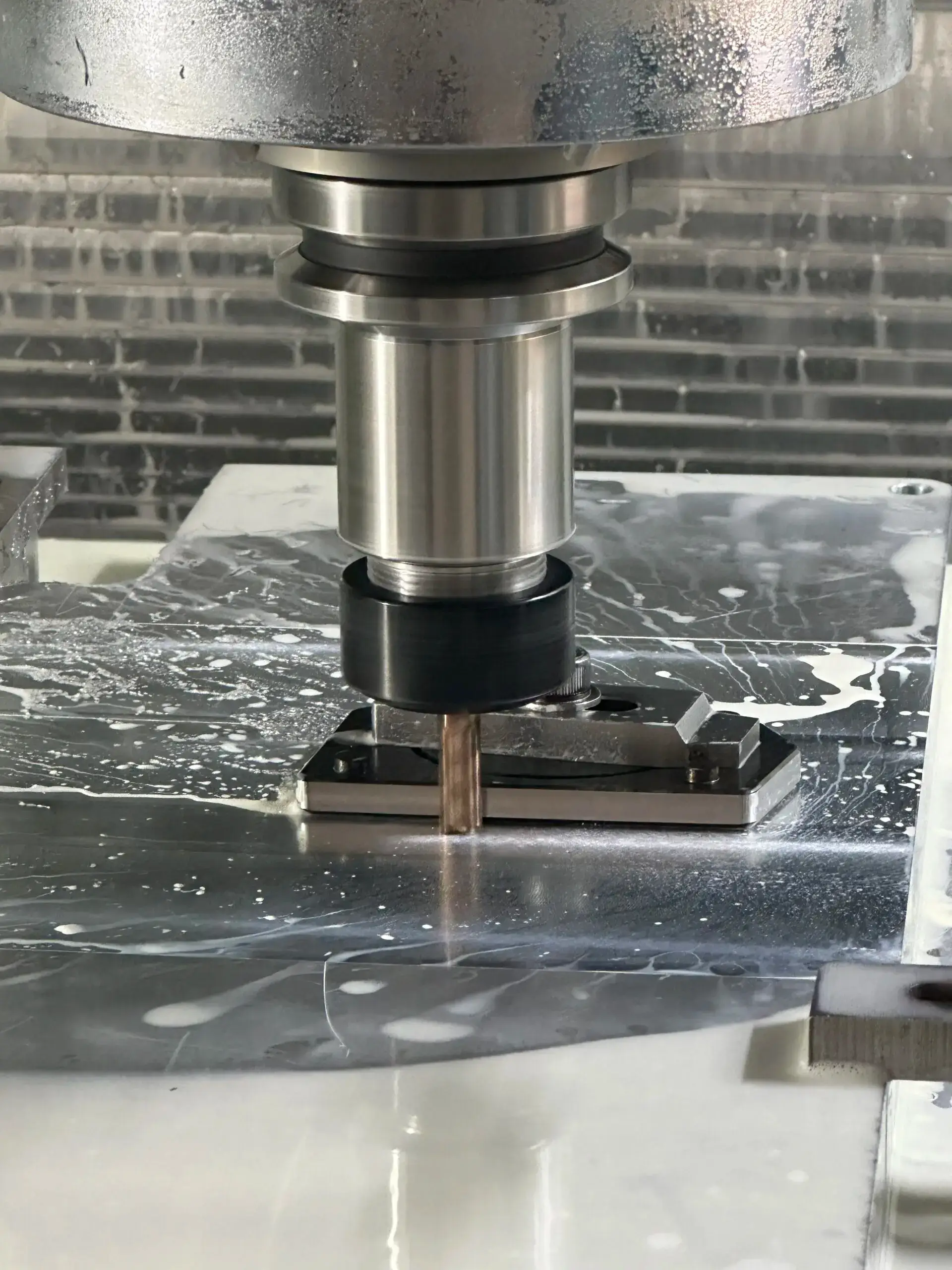 Custom end mill machining an HRC 58 workpiece