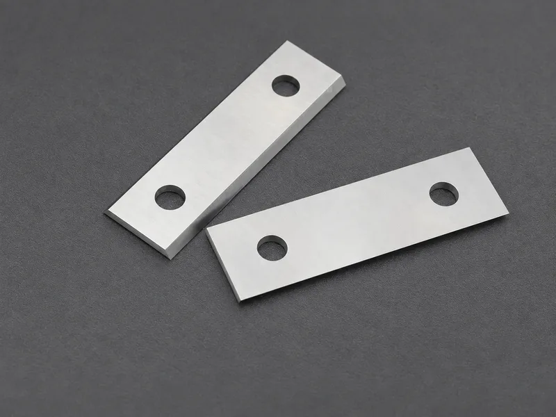 Two rectangular knives with mounting holes