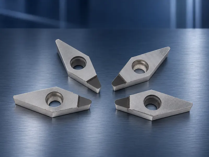 Quatro pastilhas de torneamento em forma de diamante