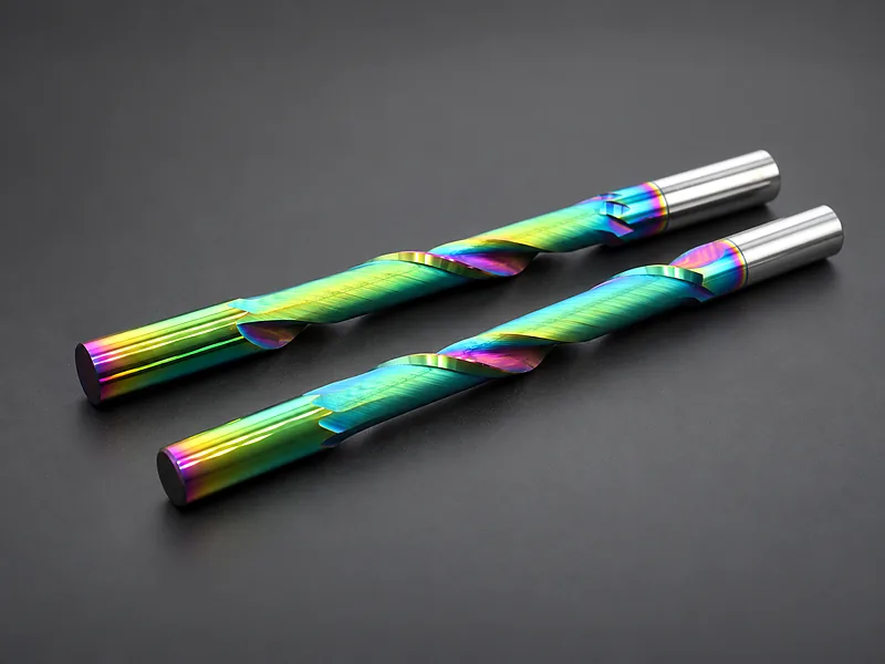 Two spiral router bits shown against a plain background